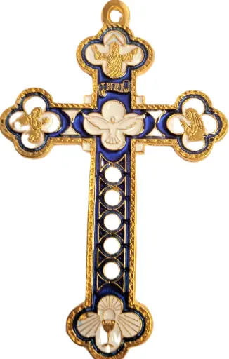 [1000000004328] CROIX SAINT ESPRIT ÉMAILLÉE II 8.5CM