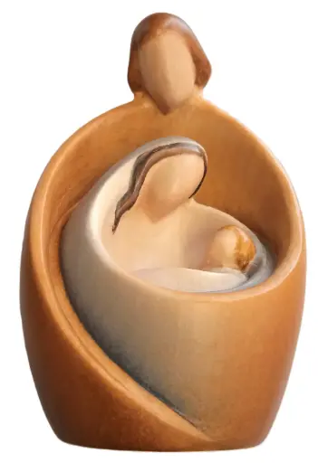 [1000000004854] STATUE SAINTE FAMILLE 12 CM - BOIS PEINT 