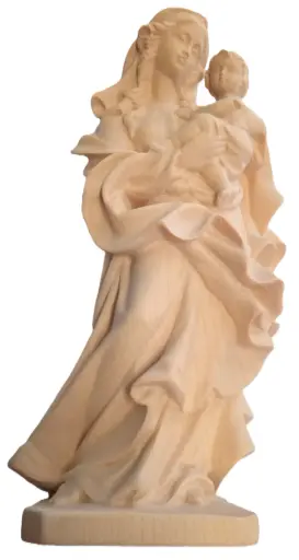 [1000000005196] STATUE NOTRE DAME DU COEUR BLANCHE 19,5 CM - BOIS