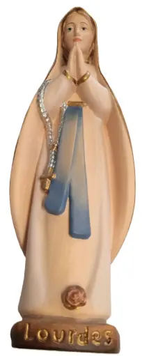 [1000000005264] STATUE VIERGE DE LOURDES BOIS PEINT 19,5 CM