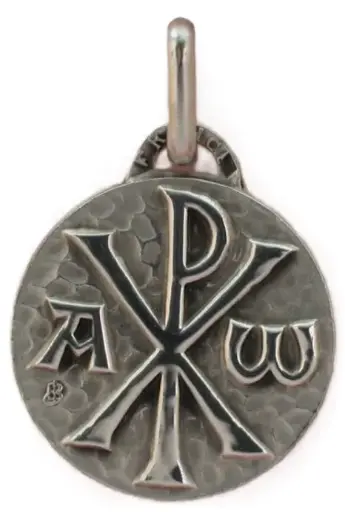 [1000000005554] MÉDAILLE CHRISME ARGENT 18mm