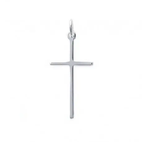 [1000000006377] CROIX FINE - PLAQUÉ ARGENT H.2CM