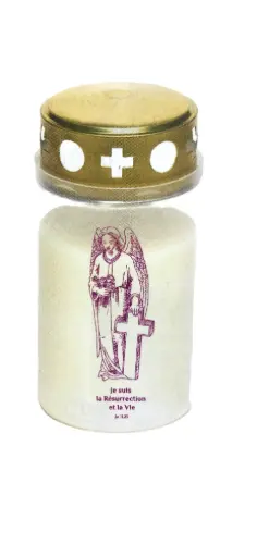 [1000000006629] VEILLEUSE "JE SUIS LA RÉSURRECTION ET LA VIE" 12cm